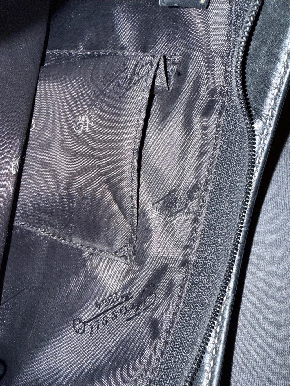Vintage Fossil Black Leather Mini Crossbody Bag